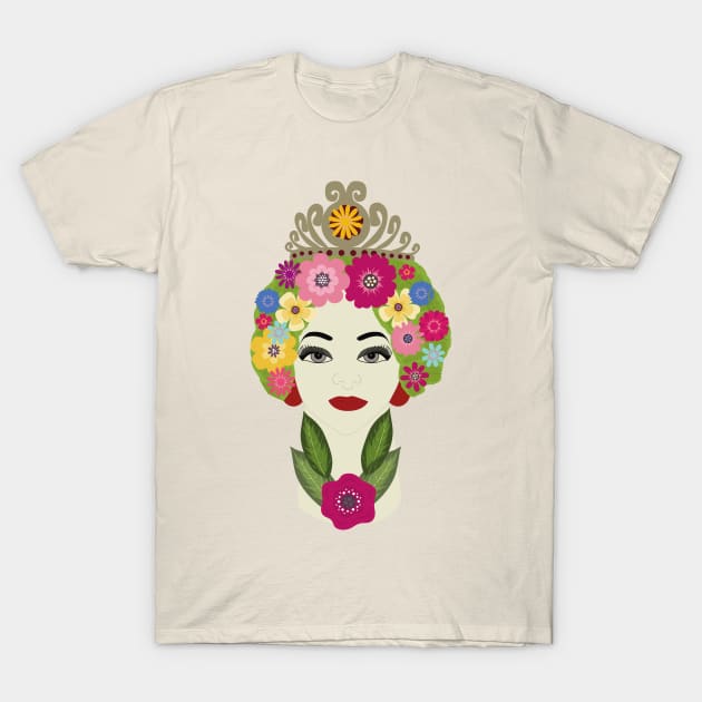 SICILIAN HEAD FLOWERS T-Shirt by Variat